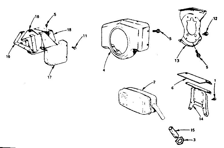 Muffler, Air Guide And Housing Group Diagram and Parts List for 402417 0660-01 - 0660-01 Briggs and Stratton Engine